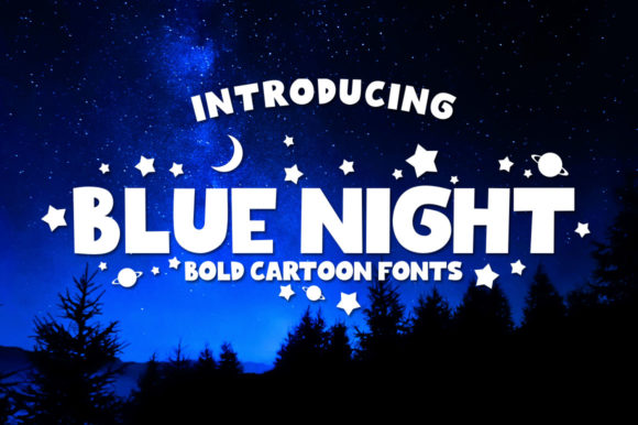 Blue Night Font: Bold and Playful